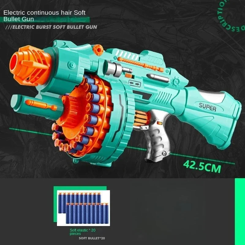 Children's Electric Continuous Shooting Toy Gun Suction Cup Soft Bullet Gun Explosion Gun BB Guns Gifts for Kids
