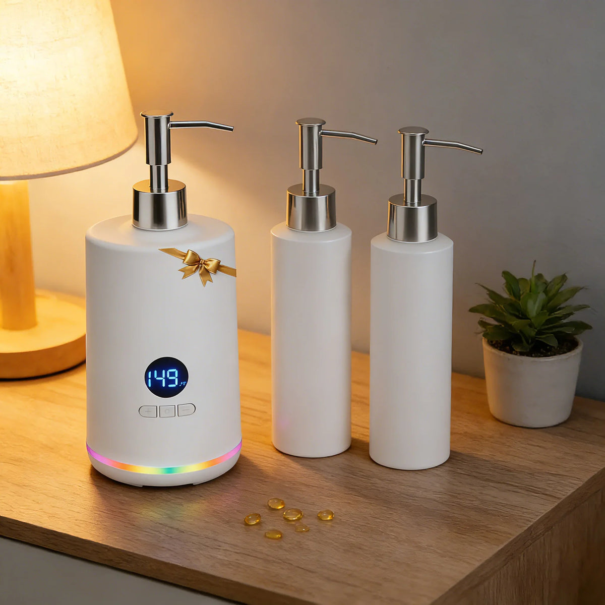 Massage Oil Warmer Lotion Cream Heater With LED Display with Double Bottle For Home Salon Spa Massage Quick Heating