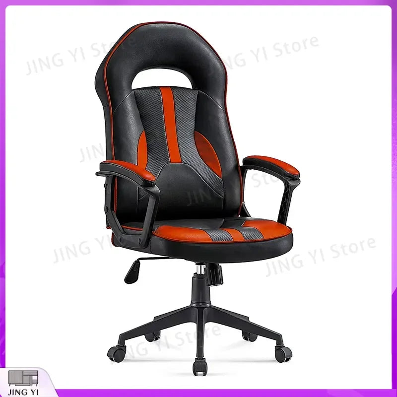 Ergonomic Gaming Chair with LED Lights Blue PU Leather Reclining Computer Game Chair Adjustable Height Racing Style Office