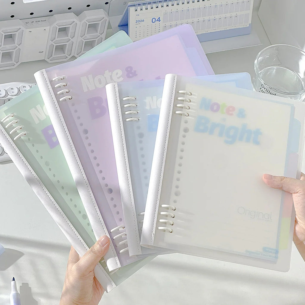 1PC A5/b5 Soft Spine Loose Leaf Notebook Detachable Notebook For Students To Flip 360 Degrees High Aesthetic Ins Style