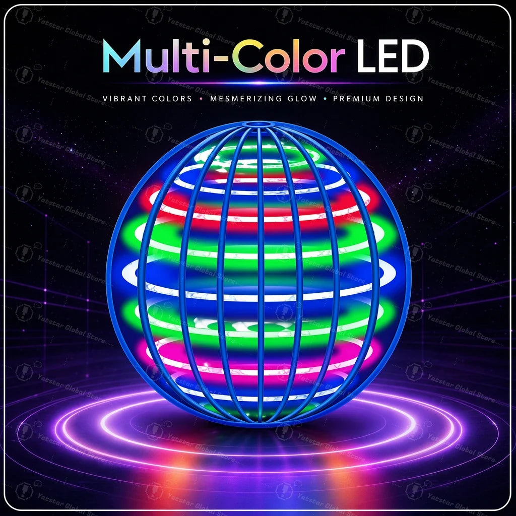 Sensing Magic Flying Ball Automatic 360 Rotation LED Luminous Toys Floating Spinner Outdoor Party Game Holiday Gift Teens Adults