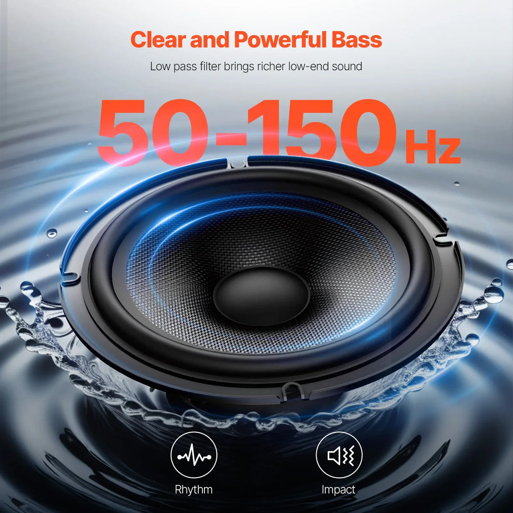 SucceBuy 10-Inch Under-Seat Powered Car Subwoofer