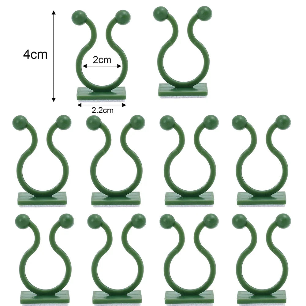 Invisible Plant Support Clips for Climbing Orchid Flower Ties Tomato Vine Plastic Garden Self-Adhesive Wall Fixture Binding Hook