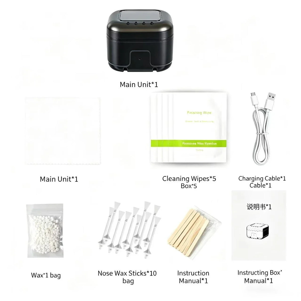 Portable mini wax heater for hair removal, constant temperature & safe, Type-C powered, natural plant-based wax, full-body de