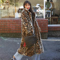 2026 New Women Leopard Print Faux Fur Coat Long Sleeve Fluffy Winter Warm Plush Overcoat