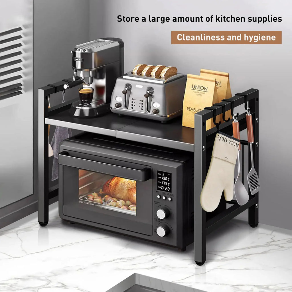 Expandable Kitchen Microwave Shelf, 42-64 cm Metal Rack