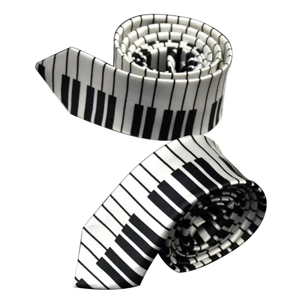 Necktie Tie Accessory Men's Classic Skinny Black and White Piano Keys Slim Narrow Wedding Party Gift Music Enthusiast Gift