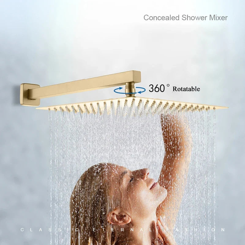 ALENARTWATER Chrome Hot and Cold Shower Faucet with Slide Bar