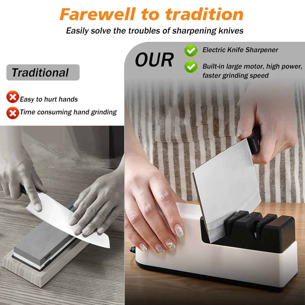 ZENG USB Electric Knife Sharpener with 4 Grinding Slots