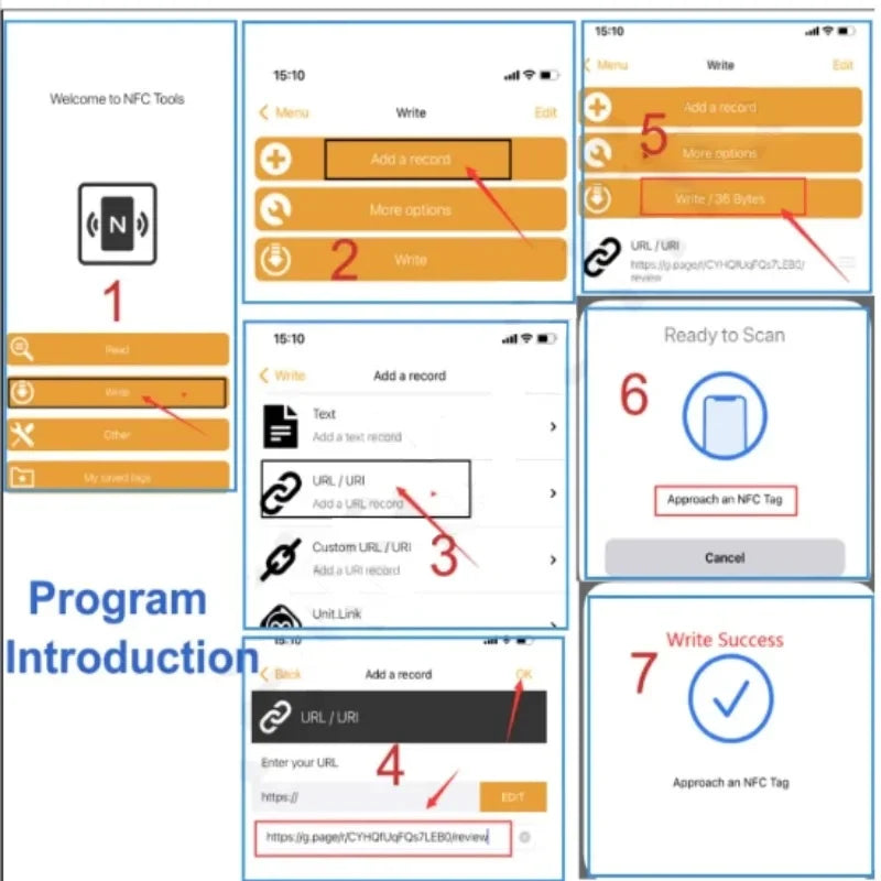 NFC 215 Programmable for Google Review Card NFC Station Table 13.56Mhz QR code can be independently set to link Standing Card