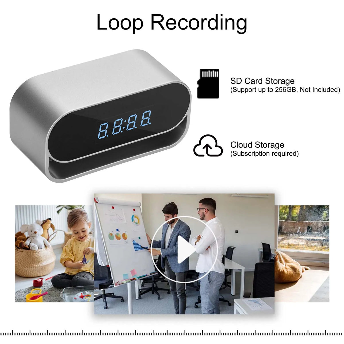 Ouvis Z-7P WiFi Camera Clock with Night Vision