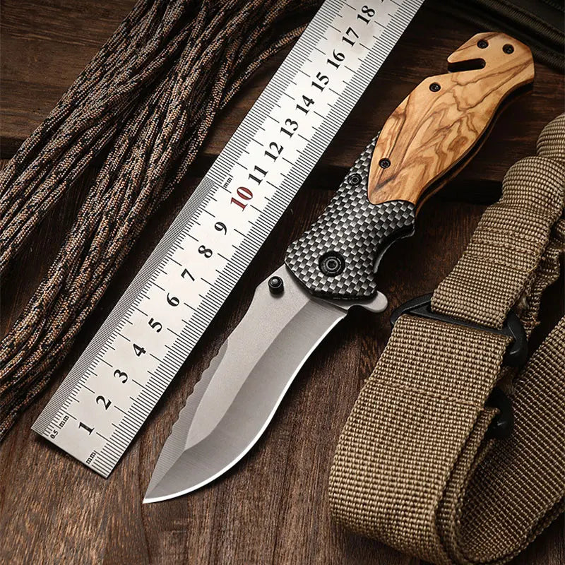 Outdoor stainless steel folding knife, fruit knife, multi-purpose small knife, portable, high hardness, camping survival knife