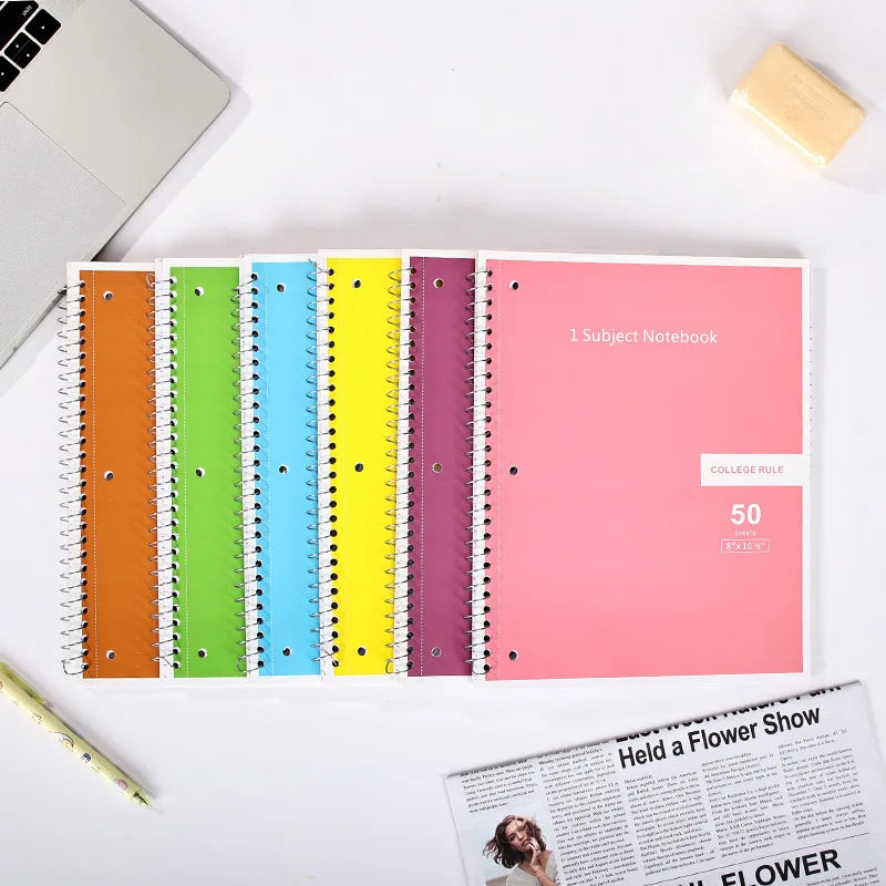 1pc Loose Leaf Business Style Notebook, Removable Horizontal Line 3-Hole Spiral Coil Notebook, Suitable for Meeting Note Taking