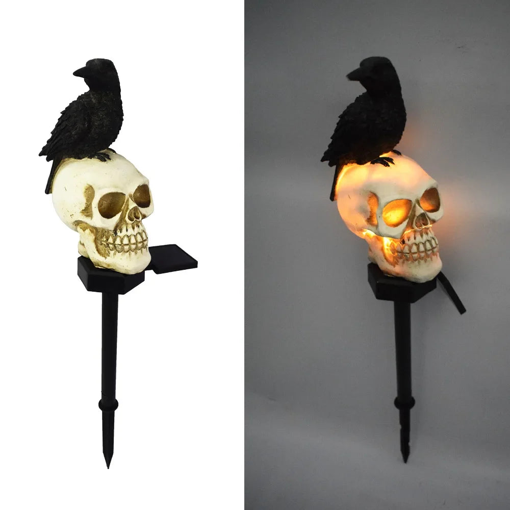 Solar LED Skeleton Ghost Hanging Light, Look Ahead or Look Left