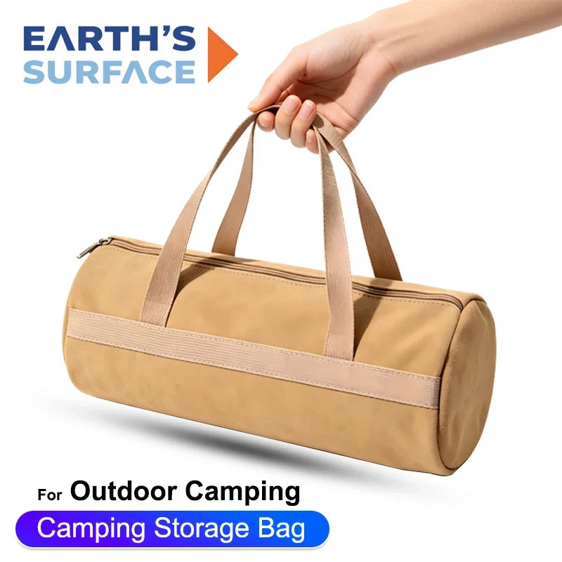 Camping Tools Storage Bag Large Capacity Cylinder Tent Stake Bag Lightweight Tent Peg Ground Nail Holder Bag for Outdoor Camping