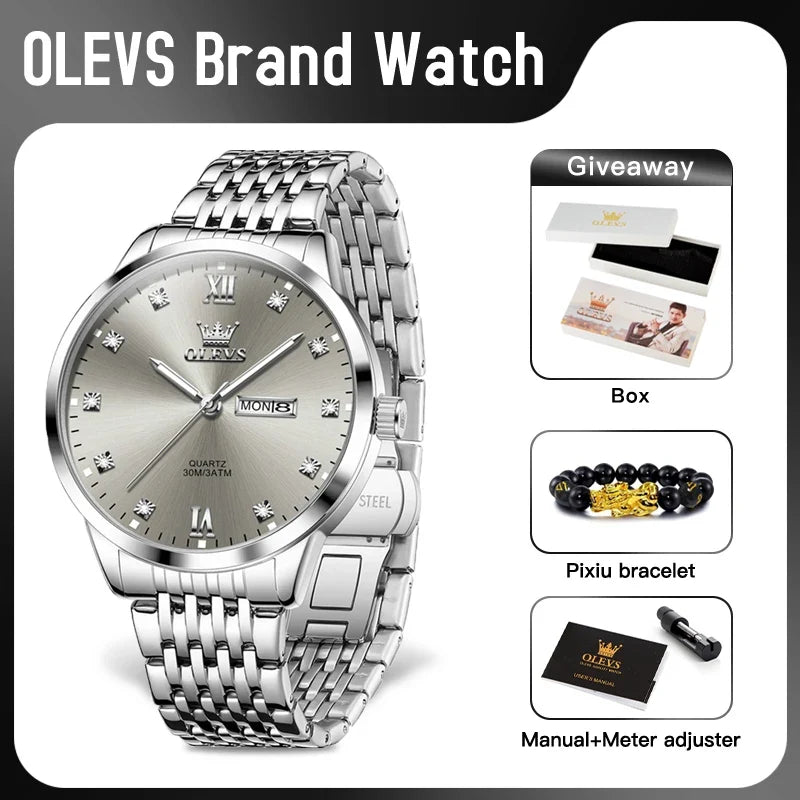 OLEVS 2943 Men’s Quartz Watch with Auto Date and Week Display