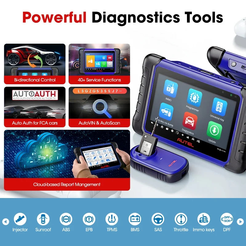 Autel MaxiIM IM508S Key Programmer and Diagnostic Scanner - IMMO Key Programming, All Systems Diagnostics, Android 11, 7in Touchscreen