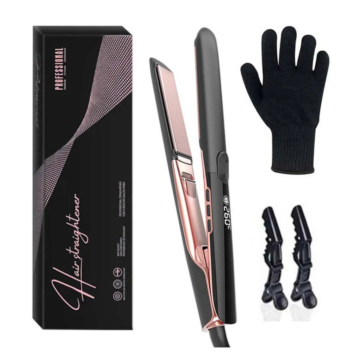 Hair Straightener Curler 500°F Professional Hair Flat Iron For Salon Styling Tools Keratin Treatment Dual Voltage LCD Display
