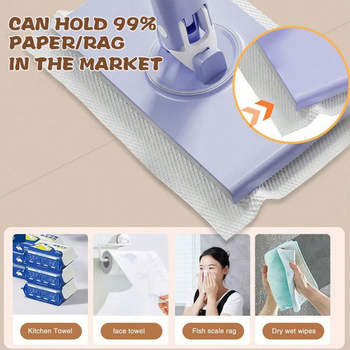 Household Indoor Quick Dry Mop Adjustable Long Handle Dust Mop For Home Living Room Kitchen