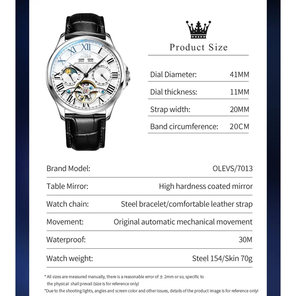 OLEVS 7013 Automatic Mechanical Watch with Moon Phase