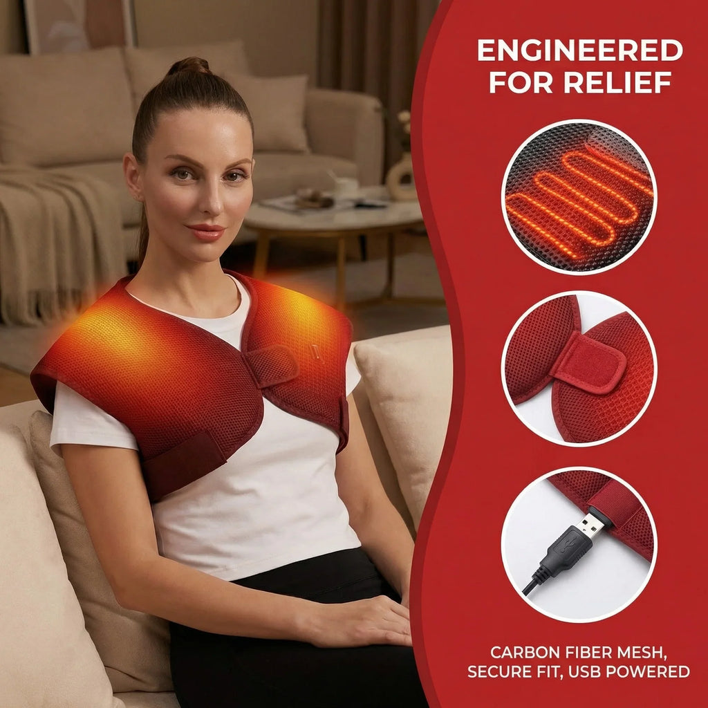 Electric Heating Shoulder Braces 3 Heating Functions Shoulder Back Muscle Relaxation Hot Compress Anti-fatigue Back Heated Vest