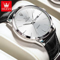 OLEVS 2935 Men’s Quartz Watch with Leather Strap and Calendar
