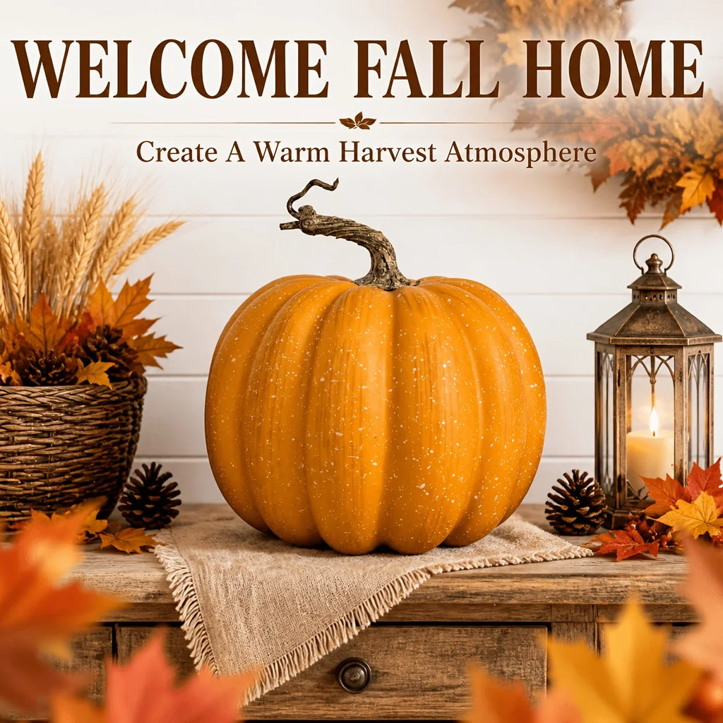 Autumn Pumpkin Decoration with Retro Stem Detail, 1 Piece