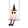 Halloween Hanging Swinging Ghost with Witch Hat, 85cm