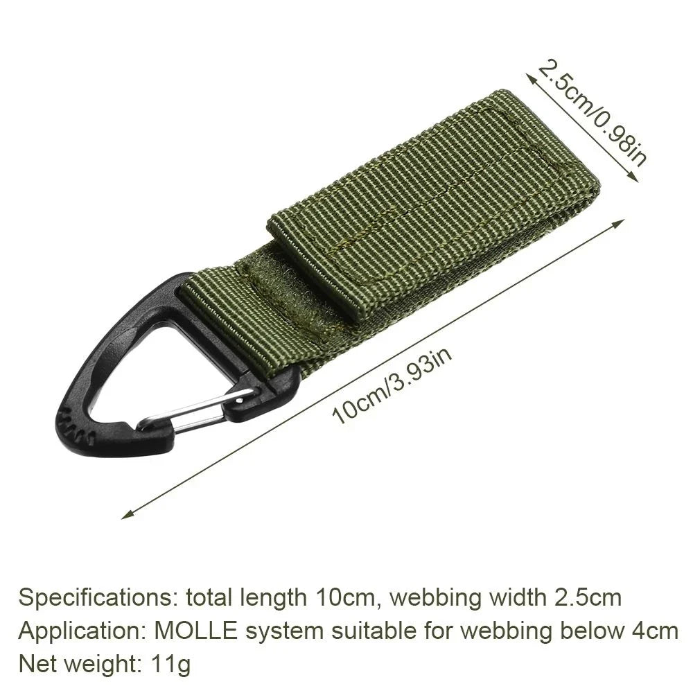 MOLLE Webbing Clip and Hanging Hook, Nylon Strap, 10 cm
