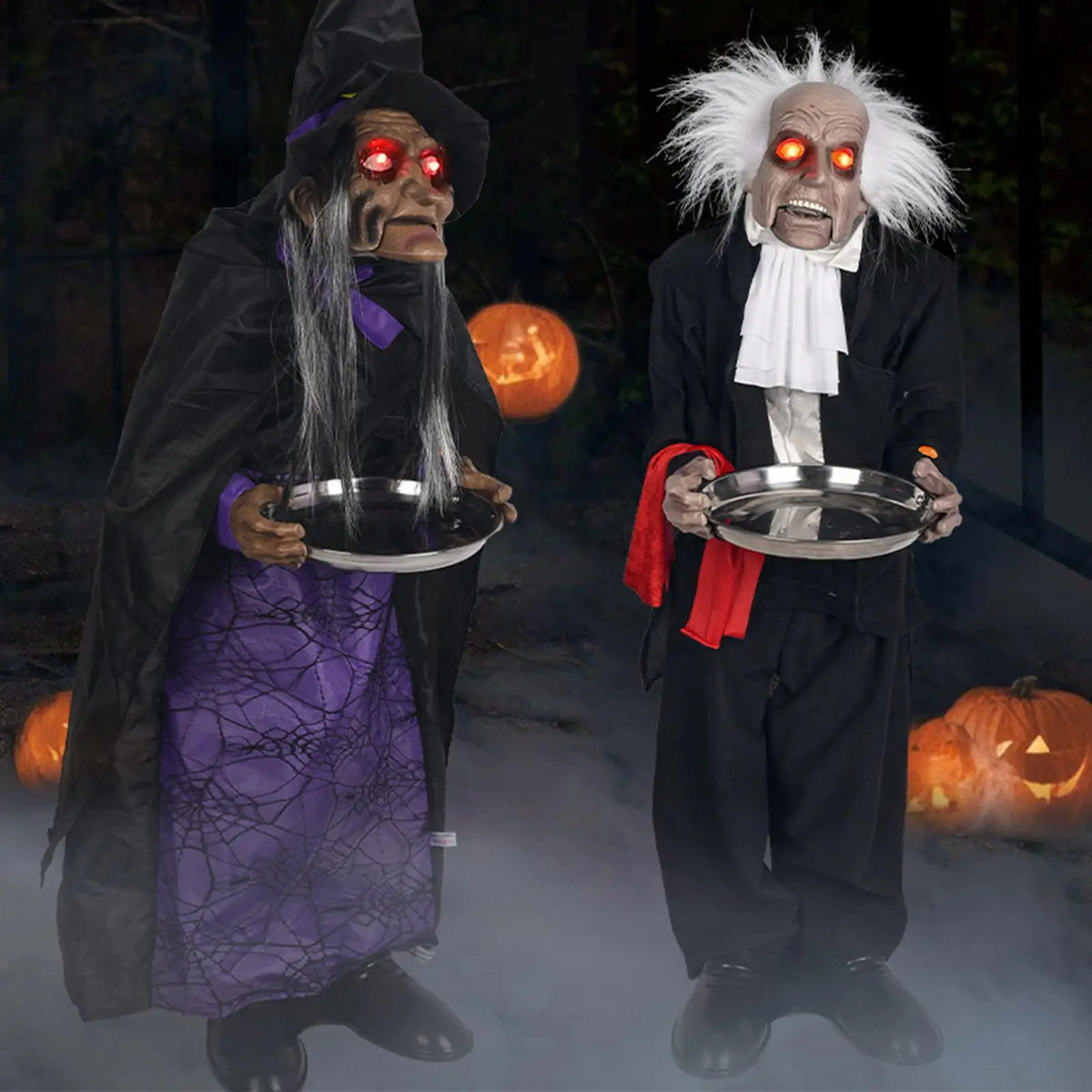 Interactive Halloween Butler Prop with Glowing Eyes