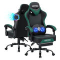 400lbs Gaming Chair with Speakers Massage Computer Gaming Chairs for Adults Reclining bluetooth Gamer Chair with Footrest