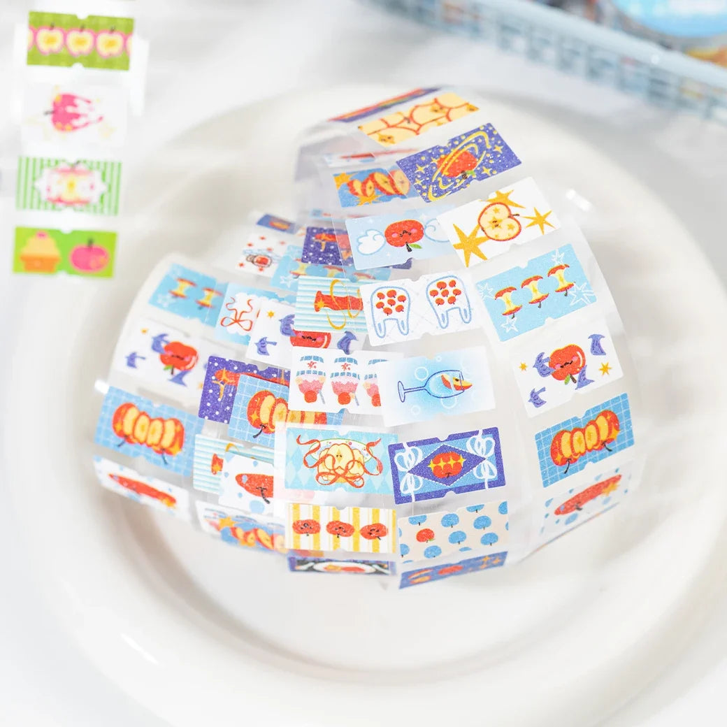 25mm * 2m/roll Apple Fantasy series Kawaii die cut label stickers DIY scrapbook decoration diary Junk Journal aesthetic stickers