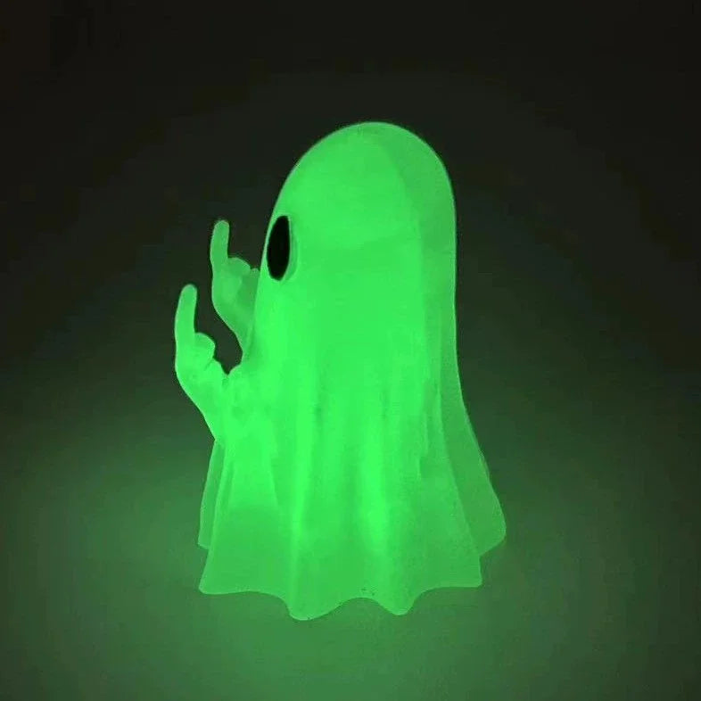 Ghost Middle-Finger Halloween Statue