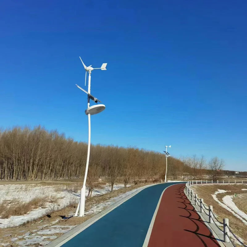 Low Noise 4KW Horizontal Axis Wind Power Generator 24V 48V Built‑in MPPT Controller Small Home Wind Energy System From factory