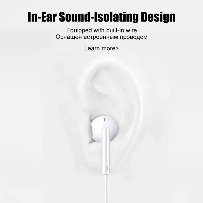 Original In-Ear Wired Earphones For Apple iPad iPhone 17 11 12 13 14 15 16 Pro Max TypeC Headphones Laptops Tablet 3.5mm Earbuds