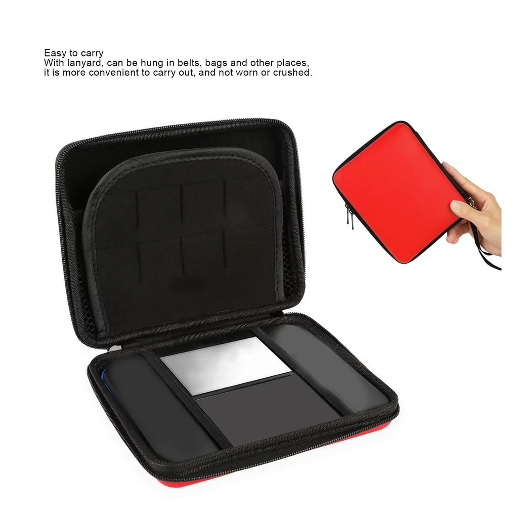 Console Travel Carrying Case Pouch Secure Game Console Carrying Case for 2DS with 8 Game Card Holders Protective Hard Shell