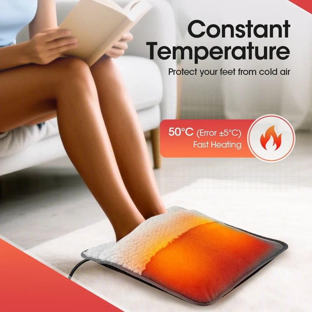 New Electric Foot Heating Pad Winter Foot Warmer Heater Household Foot Warming Mat Washable Non-Slip for Bed Office Home