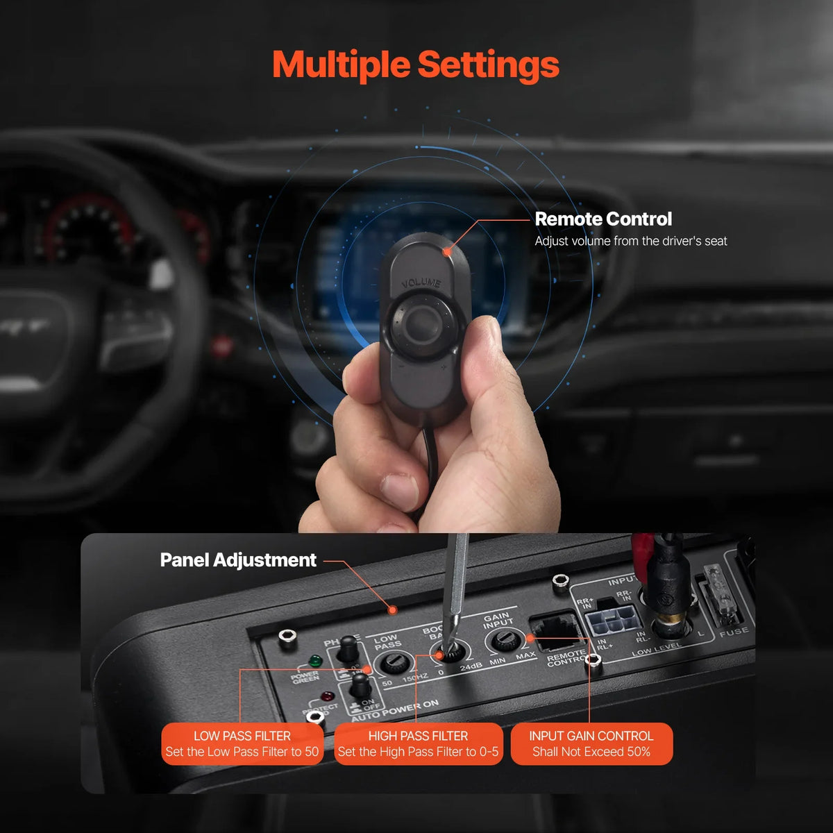 SucceBuy 10-Inch Under-Seat Powered Car Subwoofer
