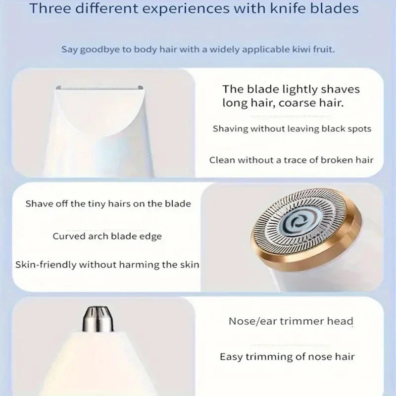 Multi Functional 3-in-1 Shaver, USB Charging, Underarm Hair Removal Device, Women's Home Eyebrow Trimmer, Nose Hair Trimmer