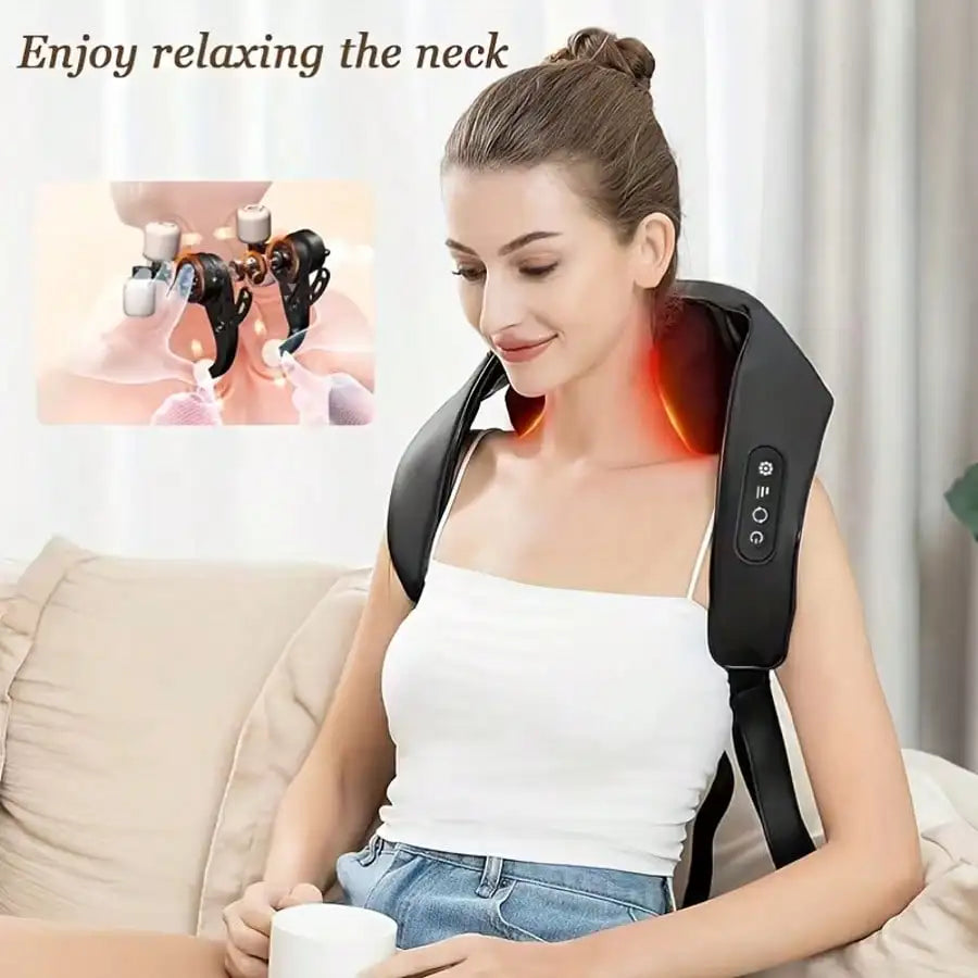 Neck Massager,Ergonomic Design, Conforms To The Natural Curve Of The Cervical Spine, Providing A More Thorough Massage And Relaxation. The Reversible Cloth Cover Makes Cleaning Easier. A Heartwarming Gift To Show Filial Piety
