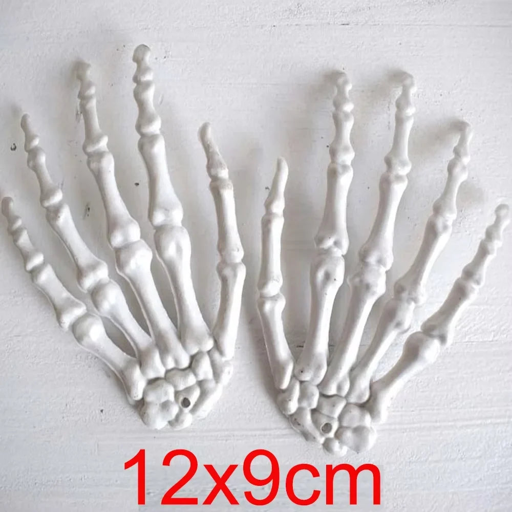 Plastic Skeleton Hand Decoration, 12 x 9cm, 2 or 4 Pieces
