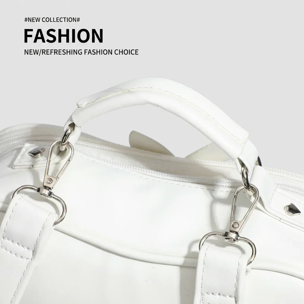 Apple Shaped Transparent Ita Bag Backpack Cute Doll Display Storage Bag for Girls Detachable Strap Casual Crossbody Backpack