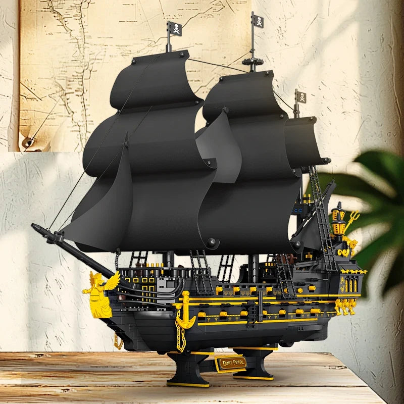 2076-Piece Pirate Ship Building Block Model