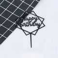 10pcs Multiple Styles Happy Birthday Cake Topper Black Gold Cake Toppers Baby Shower Cake Birthday Party Cake Flag Decorations