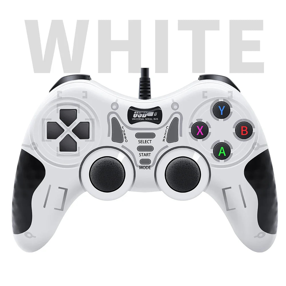 Wired Game Controller With 360° 3D Joystick For PS3/PS2/PS1/Steam/Game Console/TV/Laptop Gamepad With Vibration &Turbo Function