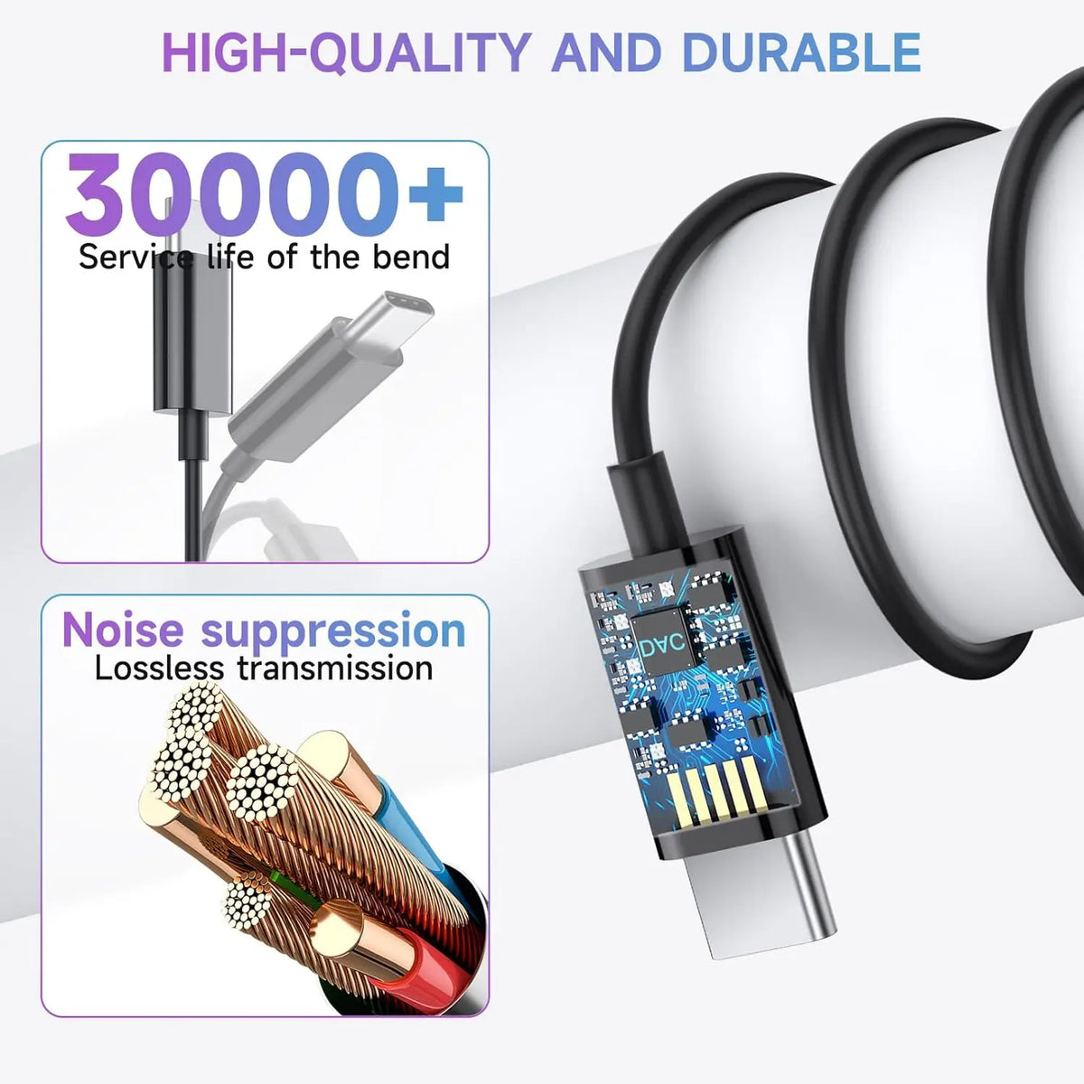HiFi Wired Headset With Mic Earphone Type-C/3.5mm Music Wired Headphones for Google Pixel 9 8 7 Samsung S25 S24 S23 S22 Xiaomi