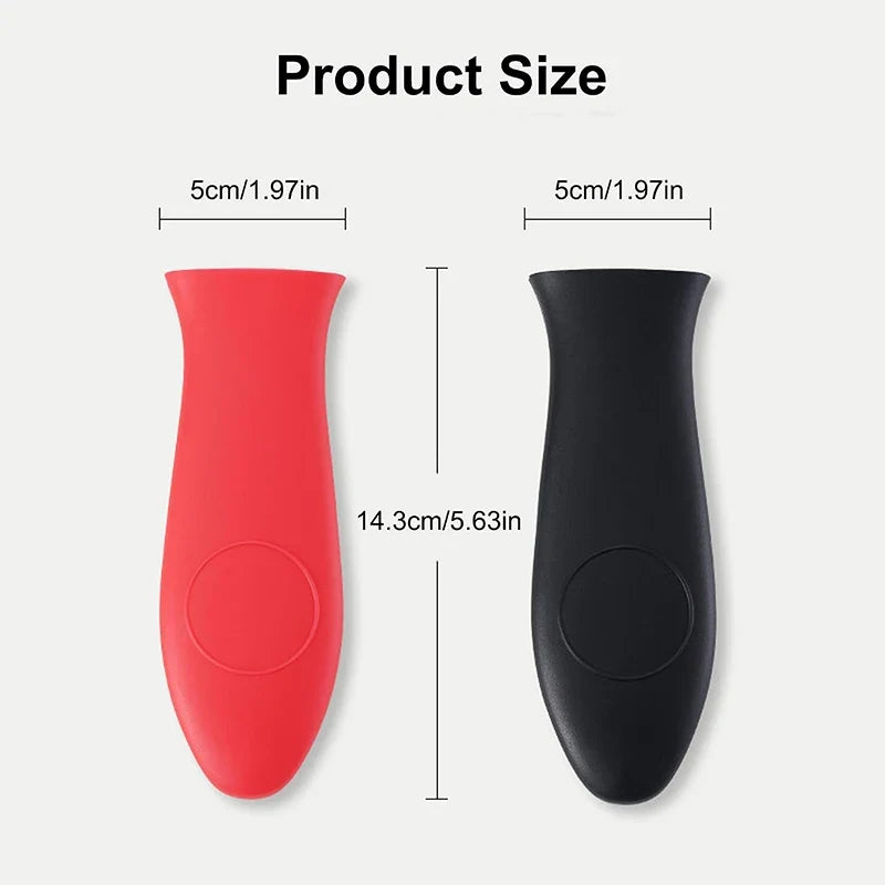 2Pcs Silicone Hot Handle Holder Pan Handle Cover Pan Handle Sleeves Heat Protector Resistant Saucepan Handle Covers For Skillets