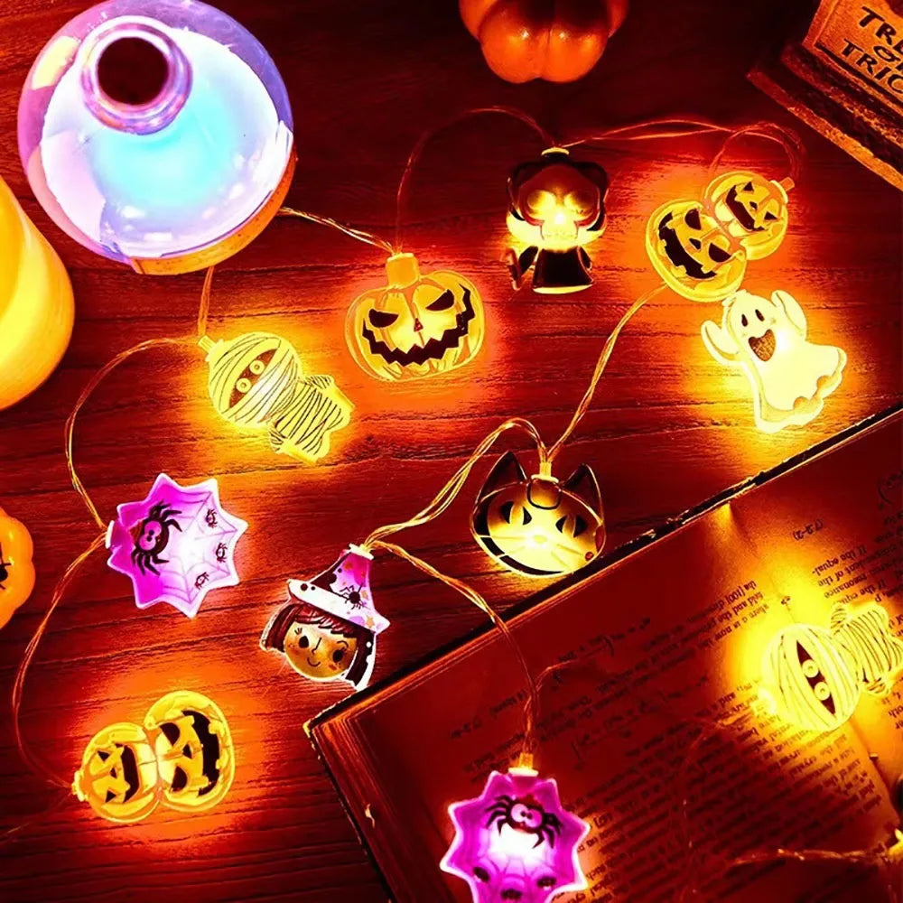 Halloween LED String Lights, Pumpkin Ghost Spider Web, 1.5-6m