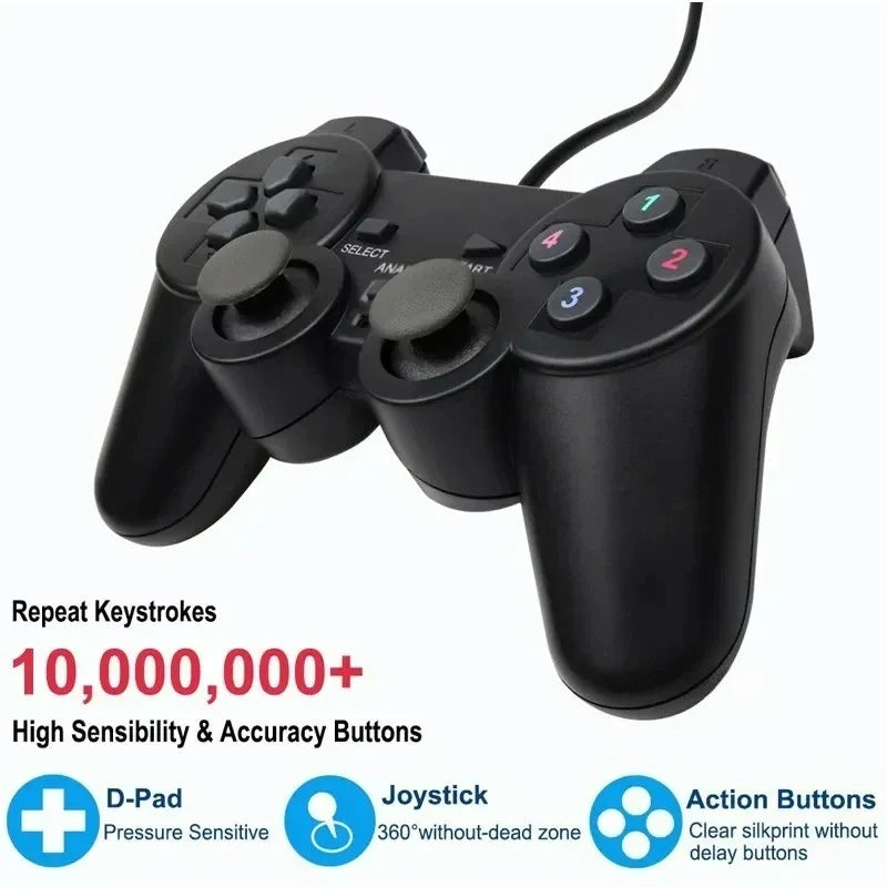 Wired USB PC Gaming Joystick Gamepad Game Controller for Windows Laptop Computer WinXP Win7 Win8 Win10 Gaming Accessories