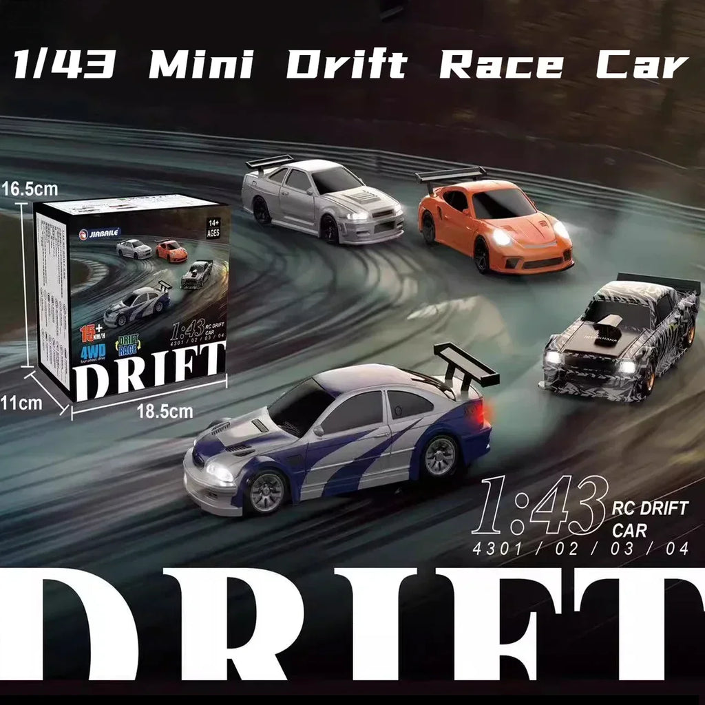 1/43 4WD 2.4G RC Drift Car with Gyro-Free Racing Setup